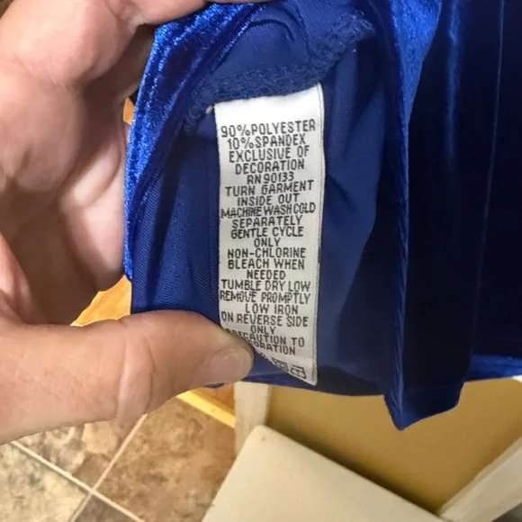 Bob Mackie Royal Blue Velvet Top with Jewel Accents - Picture 5 of 5